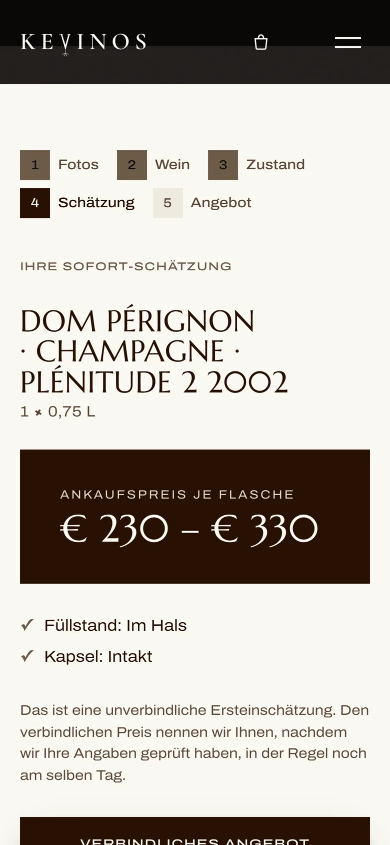 Sofort-Schätzung mit Ankaufspreis